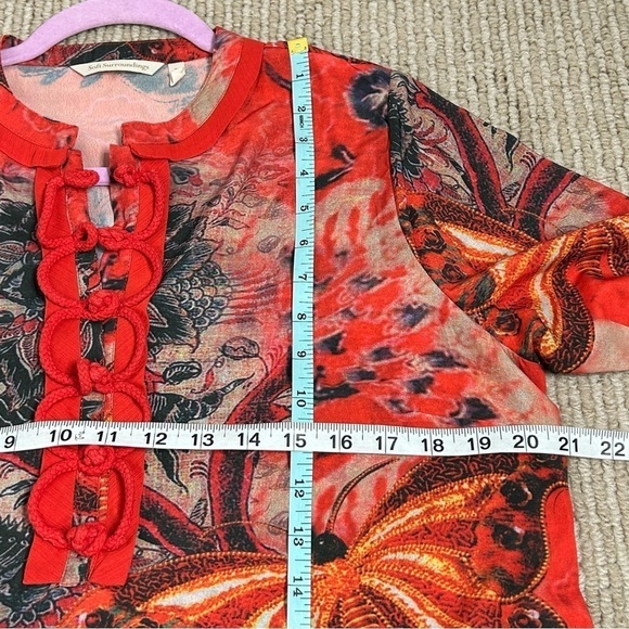 Soft Surroundings Joy Luck Tunic with Chinese Red Knot Buttons - Picture 10 of 11